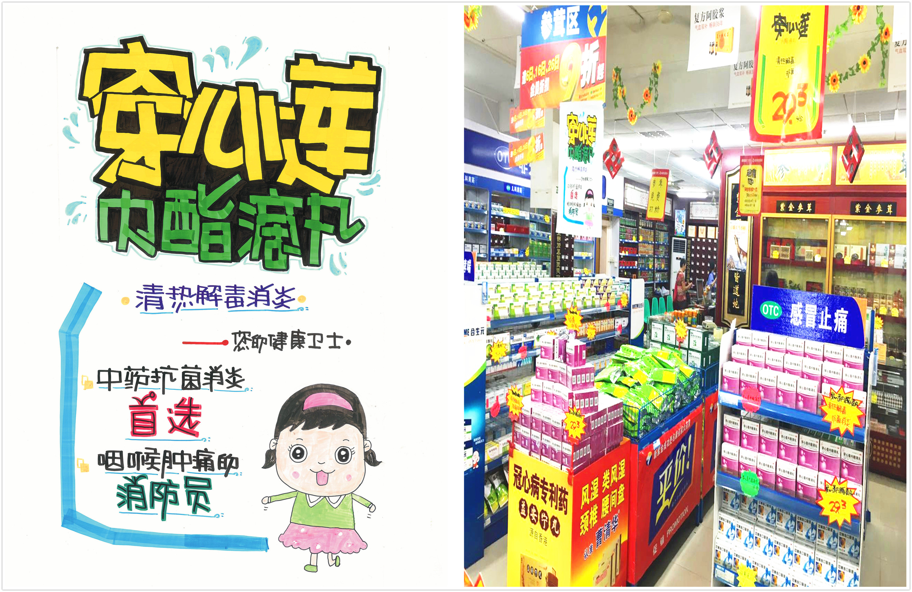 第二届创意陈列手绘pop大赛投票大战2穿心莲养血